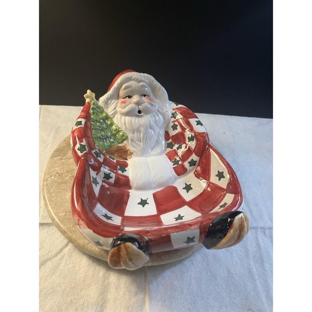 Vintage Cardinal Santa Talking Candy Dish Excellent Working Condition